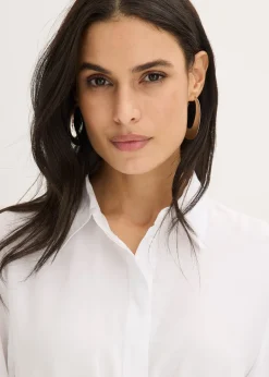 Chemisier en popeline à plis couchés