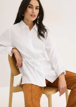 Chemisier en popeline à plis couchés