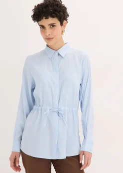 Chemisier en popeline à plis couchés