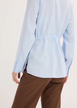 Chemisier en popeline à plis couchés