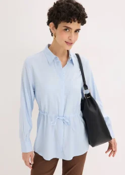 Chemisier en popeline à plis couchés