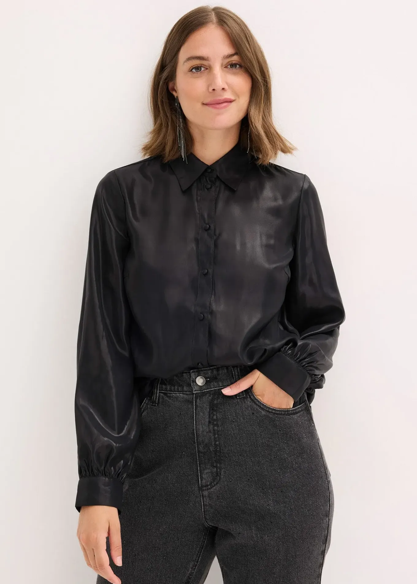 Chemisier en satin brillant