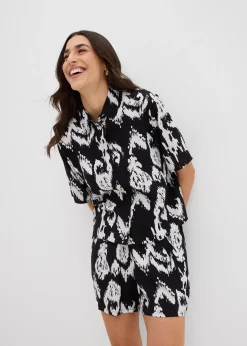 Chemisier en viscose avec imprimé ethnique