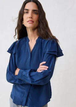 Chemisier en viscose et soie