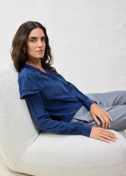 Chemisier en viscose et soie