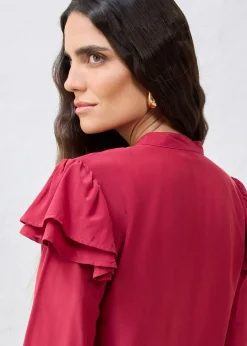 Chemisier en viscose et soie