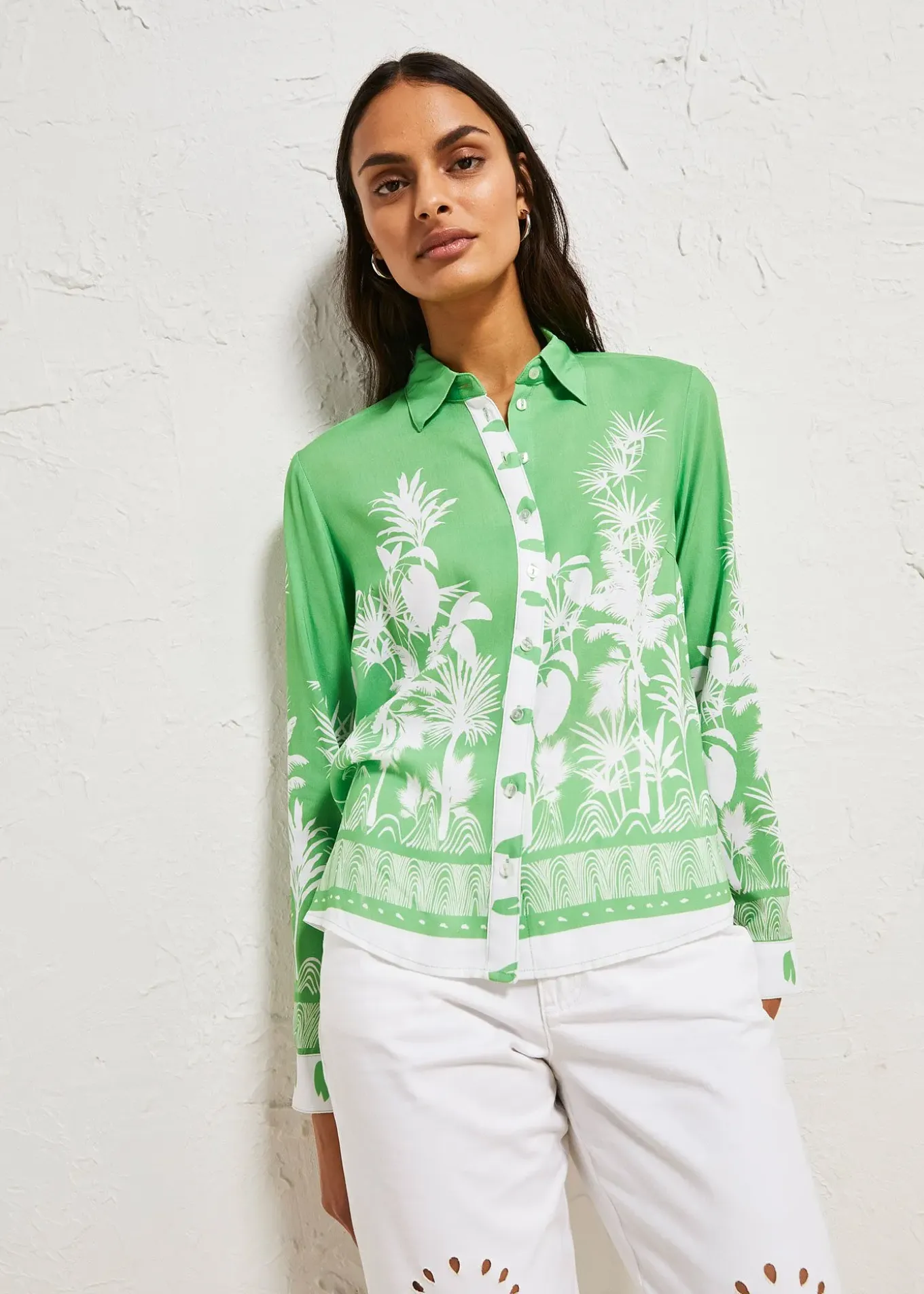 Chemisier en viscose fluide, dos plus long