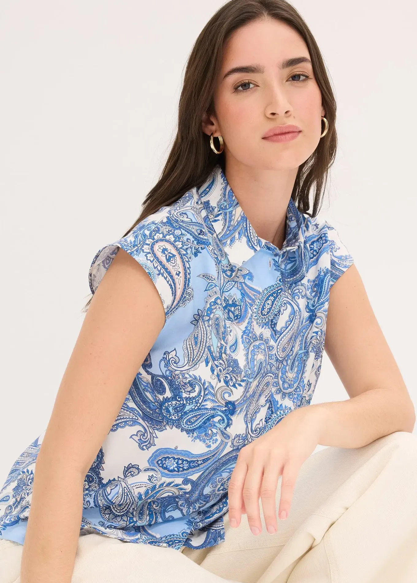 Chemisier imprimé en viscose fluide