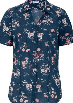 Chemisier imprimé, manches courtes
