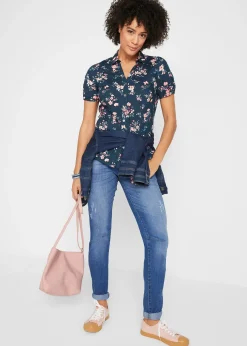 Chemisier imprimé, manches courtes