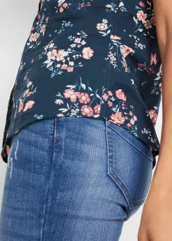 Chemisier imprimé, manches courtes