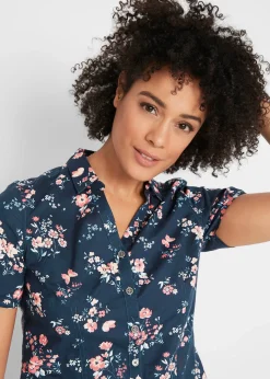 Chemisier imprimé, manches courtes