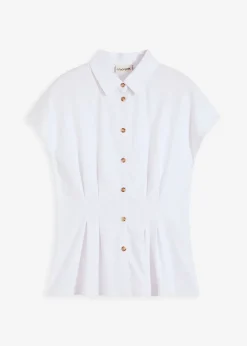 Chemisier léger à manches courtes en lin mélangé