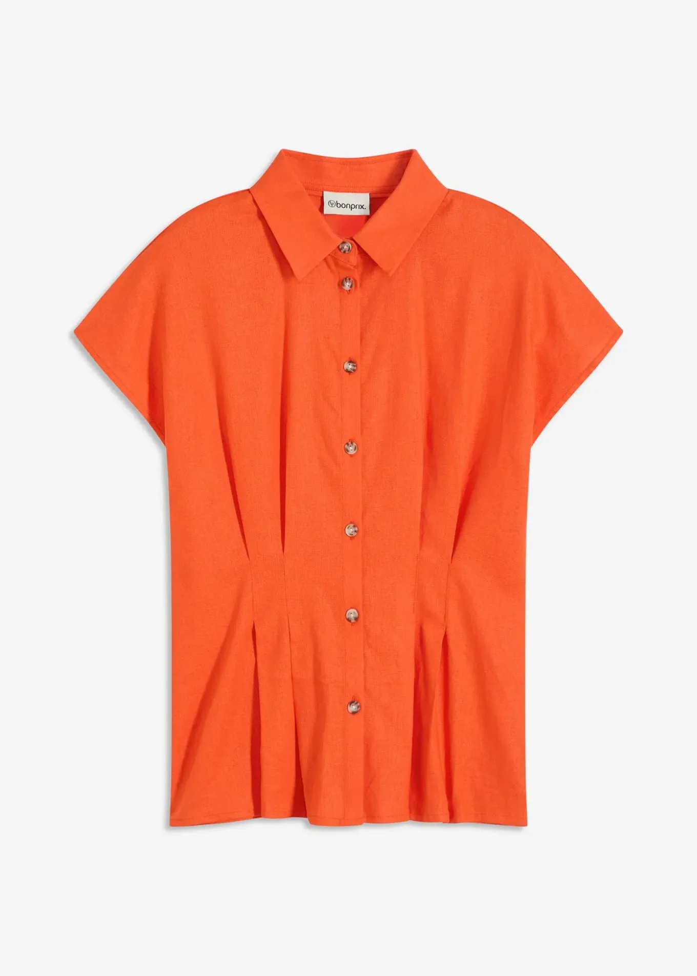 Chemisier léger à manches courtes en lin mélangé