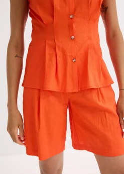 Chemisier léger à manches courtes en lin mélangé