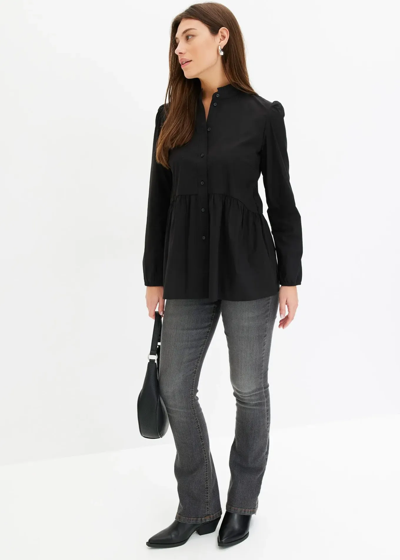 Chemisier long à fronces