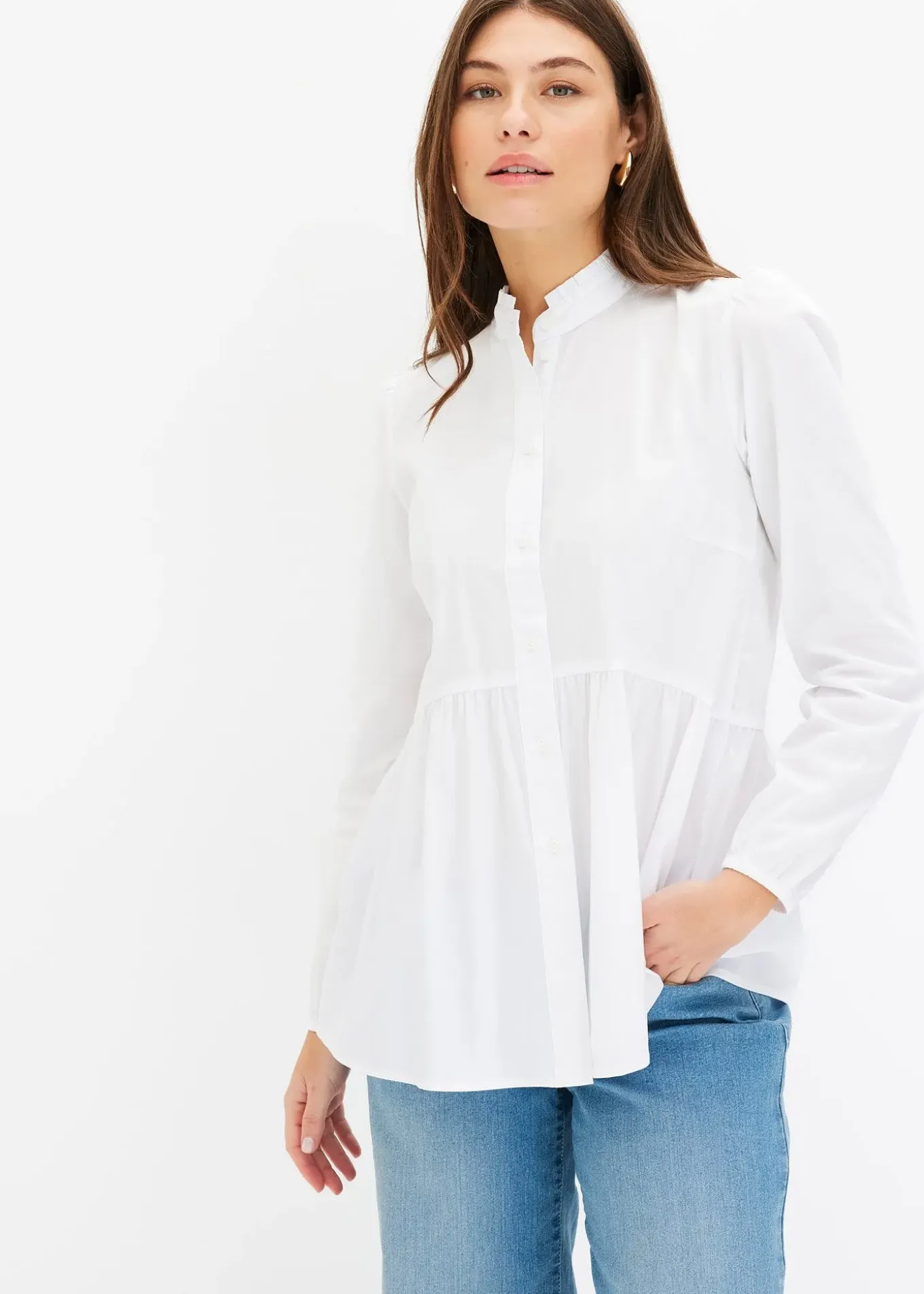 Chemisier long à fronces