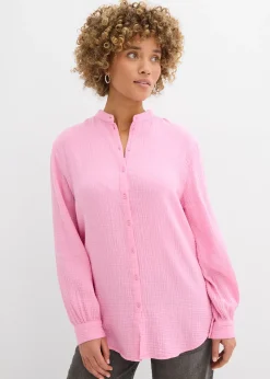 Chemisier long en gaze de coton