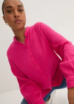 Chemisier long en gaze de coton