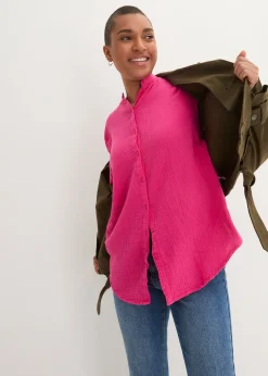 Chemisier long en gaze de coton