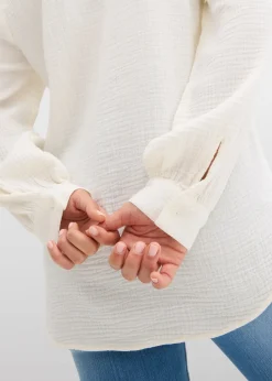 Chemisier long en gaze de coton