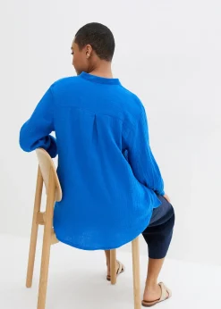 Chemisier long en gaze de coton