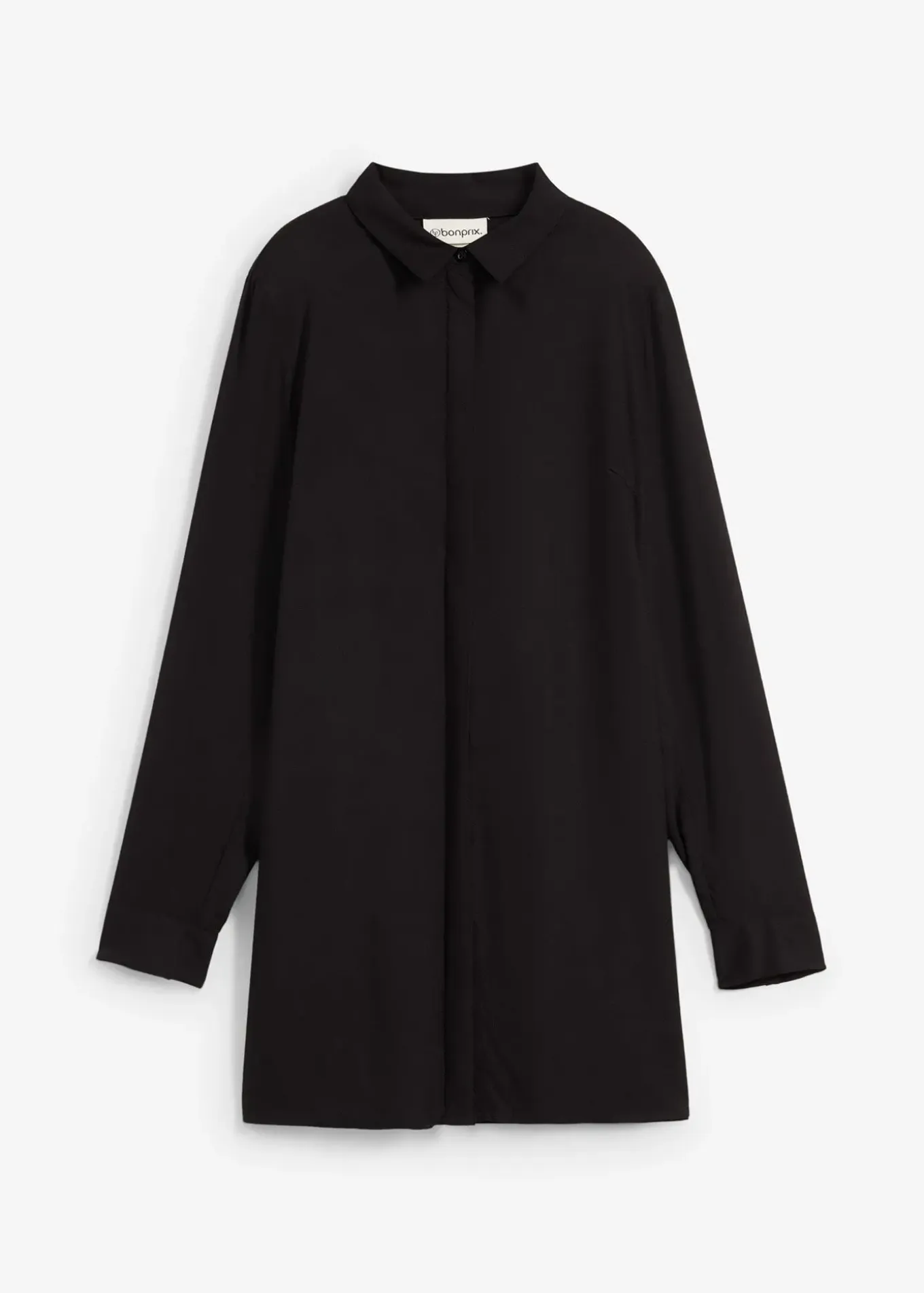 Chemisier long en viscose fluide, fendu sur les côtés