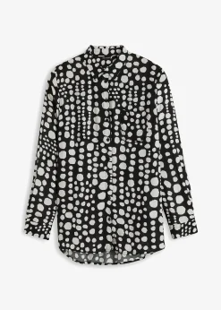 Chemisier long imprimé en viscose fluide