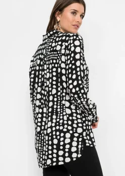 Chemisier long imprimé en viscose fluide