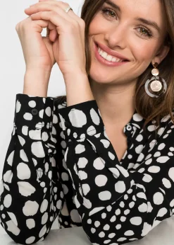 Chemisier long imprimé en viscose fluide