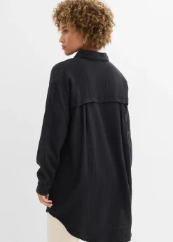 Chemisier long oversize en gaze de coton