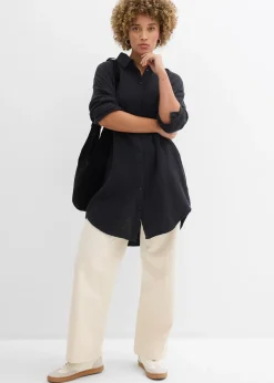Chemisier long oversize en gaze de coton