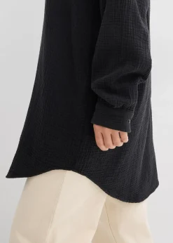 Chemisier long oversize en gaze de coton