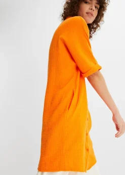 Chemisier long, oversize et doux en gaze de coton
