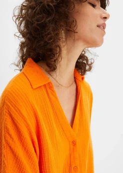 Chemisier long, oversize et doux en gaze de coton