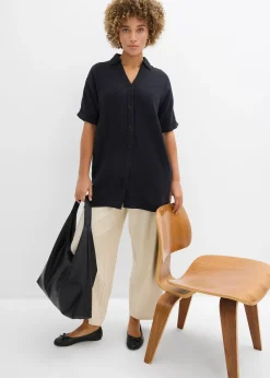 Chemisier long, oversize et doux en gaze de coton