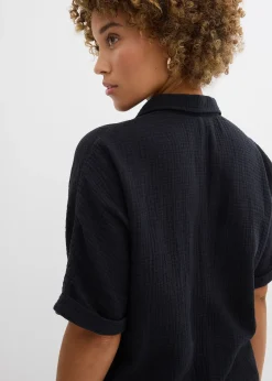 Chemisier long, oversize et doux en gaze de coton