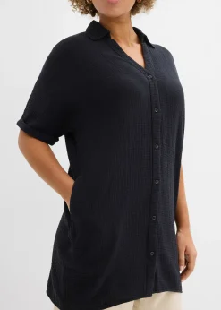 Chemisier long, oversize et doux en gaze de coton