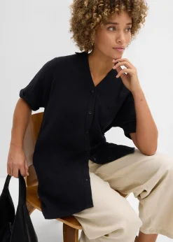 Chemisier long, oversize et doux en gaze de coton