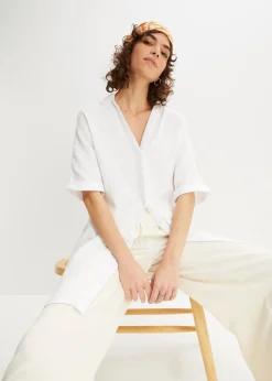 Chemisier long, oversize et doux en gaze de coton