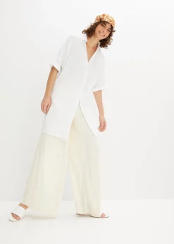 Chemisier long, oversize et doux en gaze de coton