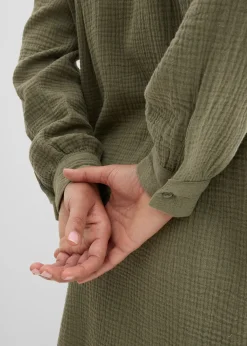 Chemisier long oversize en gaze de coton