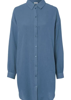 Chemisier long oversize en gaze de coton