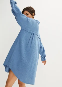 Chemisier long oversize en gaze de coton