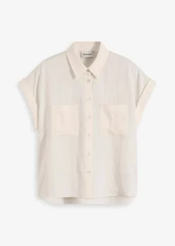 Chemisier manches courtes fluide en lyocell mélangé