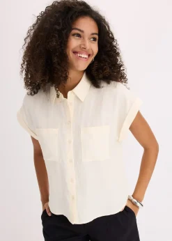 Chemisier manches courtes fluide en lyocell mélangé