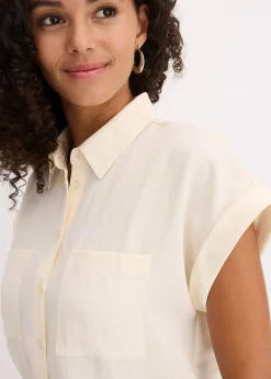 Chemisier manches courtes fluide en lyocell mélangé