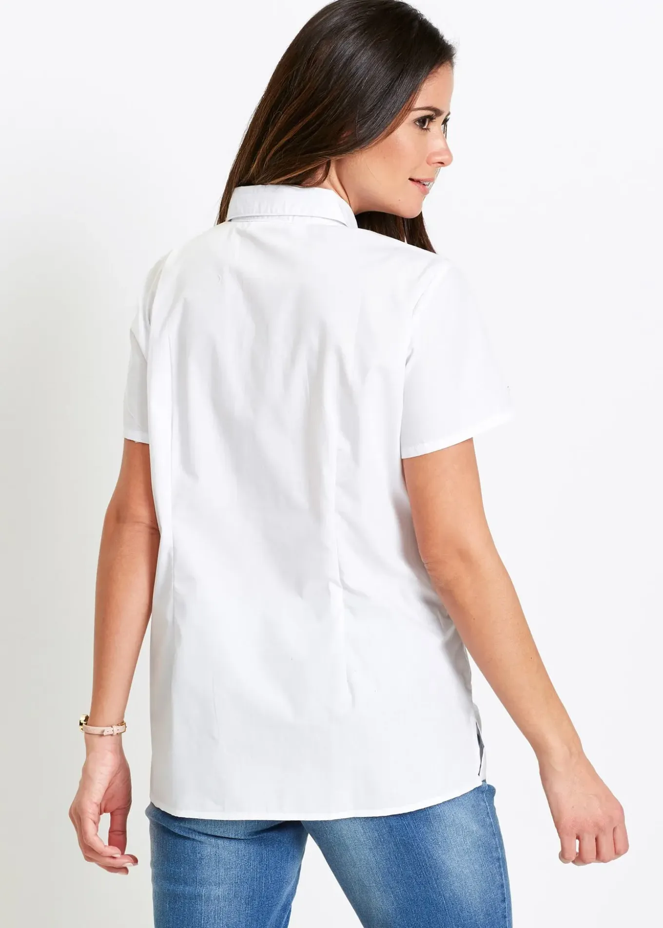 Chemisier manches courtes en popeline