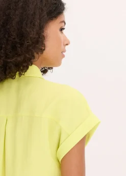 Chemisier manches courtes fluide en lyocell mélangé