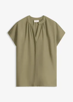 Chemisier manches courtes à boutonnage invisible